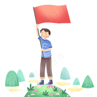 国庆节高举国旗