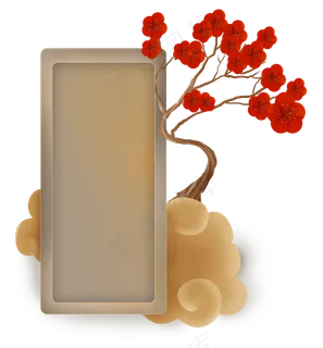 中国风祥云梅花提示框