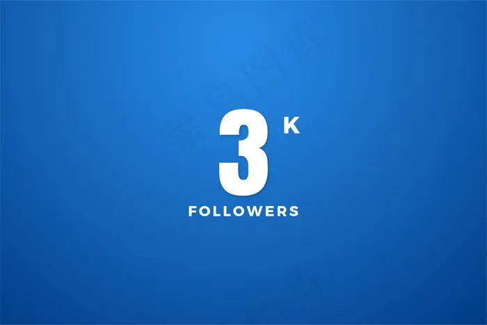 感谢设计简单的3k追随者eps,ai矢量模版下载