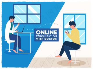 患者通过视频通话与室内医生进行在线会诊。