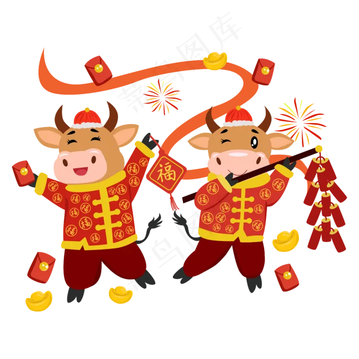 新年放鞭炮矢量图(5000*5000px 300 dpi )ai矢量模版下载
