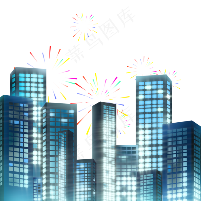 新年春节城市夜晚(3000X3000(DPI:300))psd模版下载