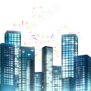 新年春节城市夜晚