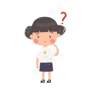 思考疑问的小女生