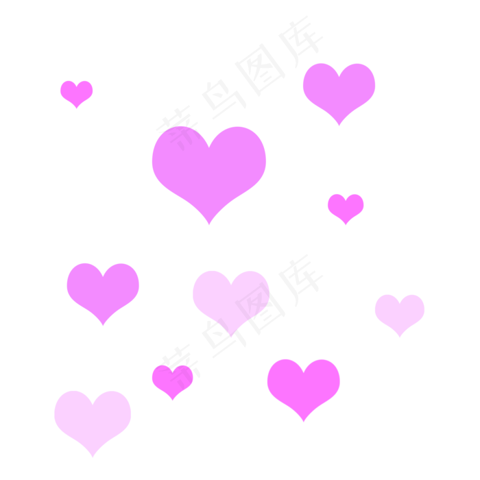 卡通可爱浅紫心形七夕(2000X2000(DPI:300))psd模版下载
