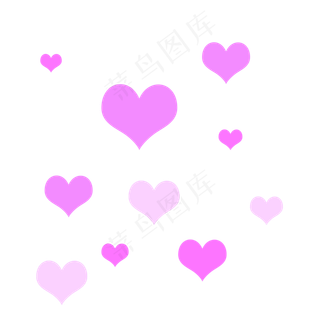 卡通可爱浅紫心形七夕