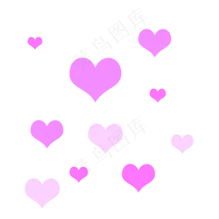 卡通可爱浅紫心形七夕