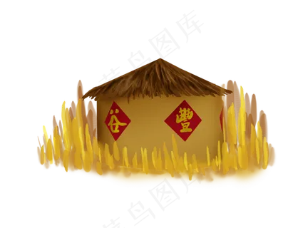 立秋手绘金色粮仓