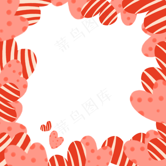 浪漫情人节手绘爱心边框(2000X2000(DPI:300))psd模版下载