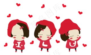 七夕情人节q版小女孩表白png