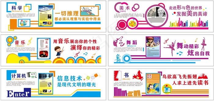 校园文化墙展板cdr矢量模版下载
