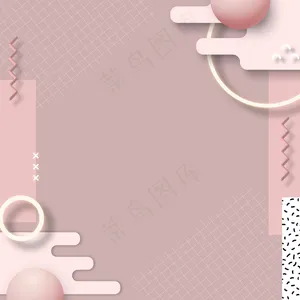 粉红色几何孟菲斯社交横幅banner