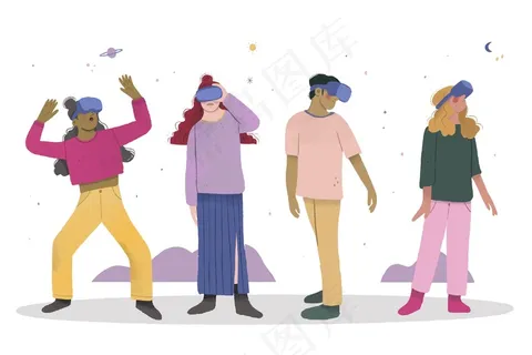 人们在虚拟现实中玩游戏