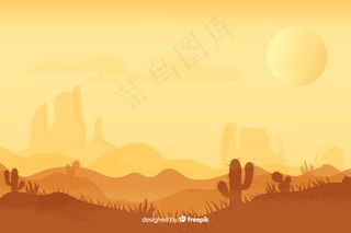 白天有阳光的沙漠景观