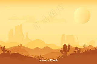 白天有阳光的沙漠景观