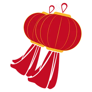 2019年欢乐元旦红金色灯笼