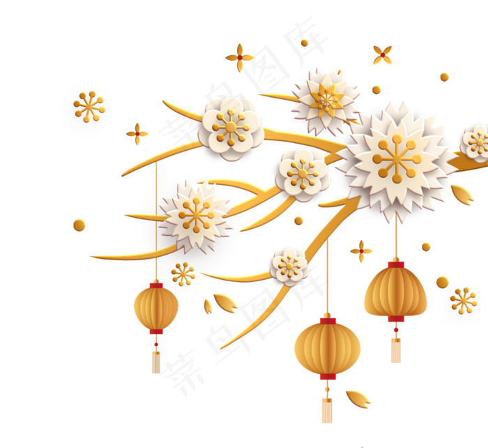 春节三维立体梅花灯笼(2500X2500(DPI:300))psd模版下载