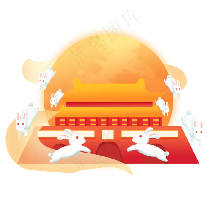 月亮中秋节国庆双节(2000X2000(DPI:300))psd模版下载