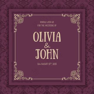 带复古装饰框的邀请函模板