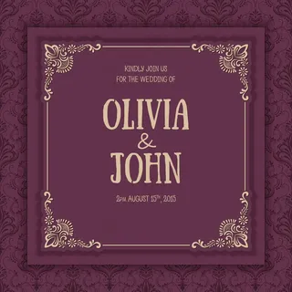 带复古装饰框的邀请函模板