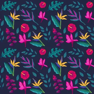 彩叶热带花卉图案