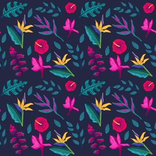 彩叶热带花卉图案 彩叶热带花卉图案