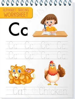 带有字母和词汇的字母表跟踪工作表