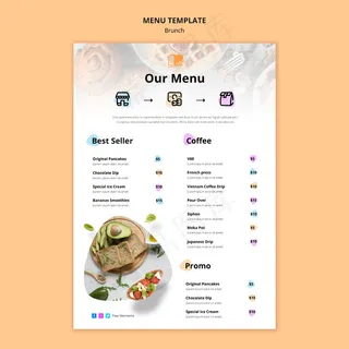 早午餐菜单模板设计