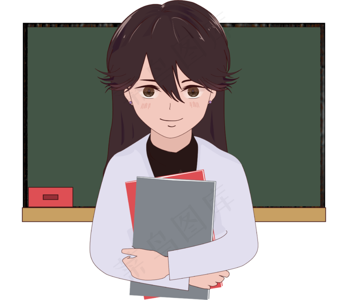 教师节老师手绘小清新日漫风黑板