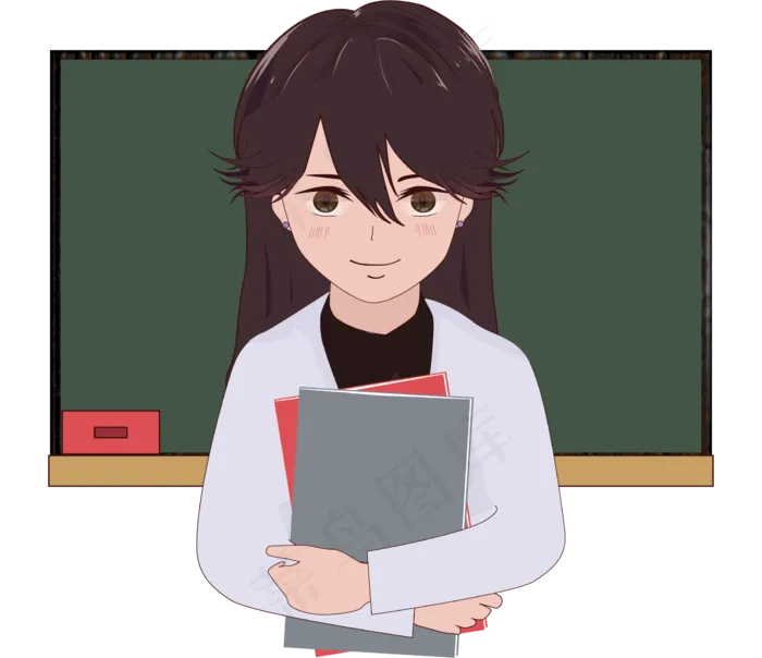 教师节老师手绘小清新日漫风黑板(2000X2000(DPI:300))ai矢量模版下载