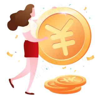 扁平女士抱金币 扁平女士抱金币