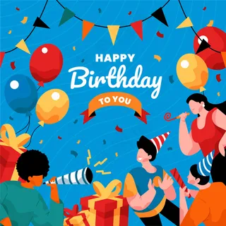 生日快乐插图卡