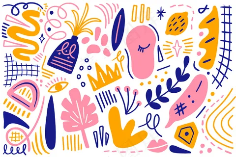 手绘抽象有机形状背景