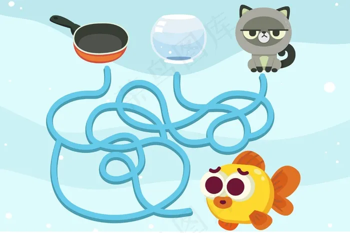 儿童迷宫模板eps,ai矢量模版下载