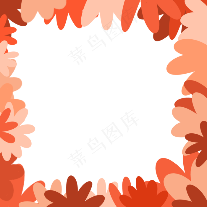 手绘浪漫花朵小清新粉色边框(2000X2000(DPI:300))psd模版下载