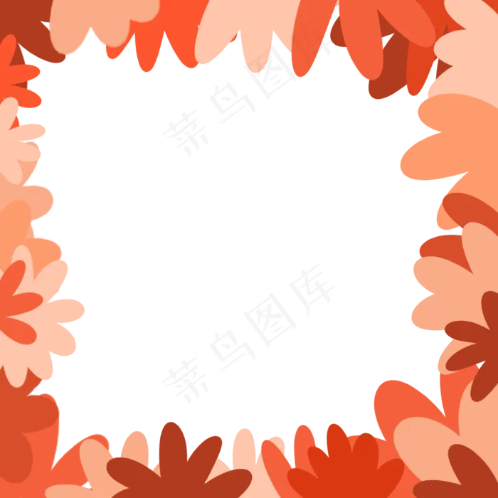 手绘浪漫花朵小清新粉色边框(2000X2000(DPI:300))psd模版下载