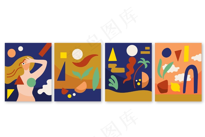 抽象手绘形状封面