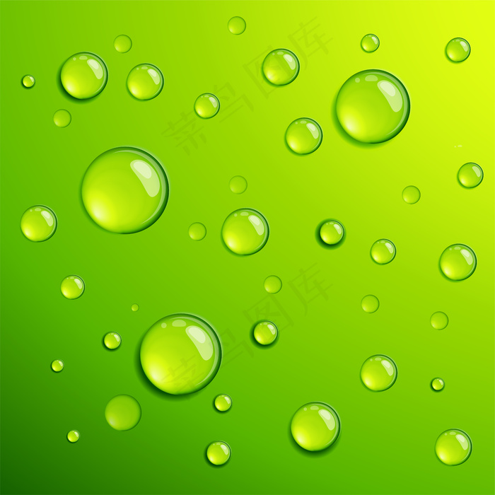 鲜绿色透明清水露珠背景模板