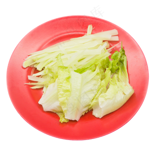 红色盘子白菜