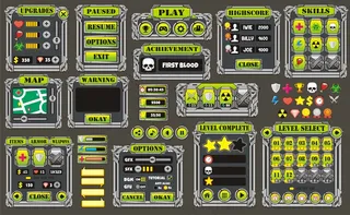 界面游戏设计。创建2d游戏所需的所有屏幕