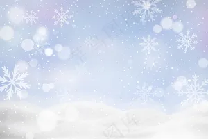 漫天飞雪的冬季风景