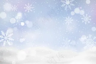 漫天飞雪的冬季风景