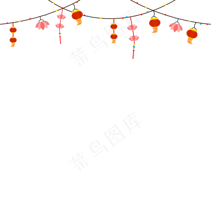 中秋节彩灯灯笼装饰(3000X3000(DPI:300))ai矢量模版下载