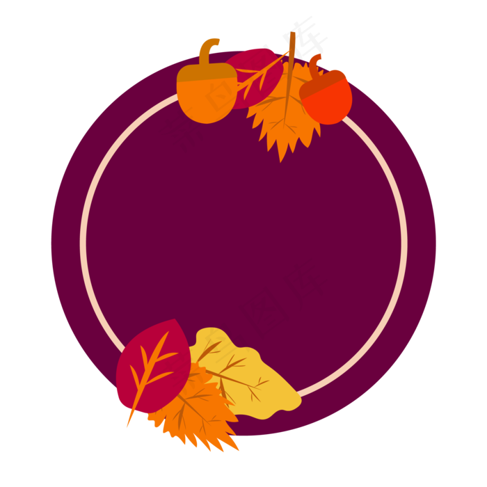 秋天落叶树叶边框