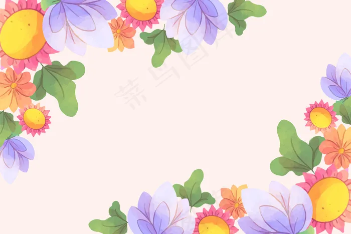 水彩花卉背景eps,ai矢量模版下载