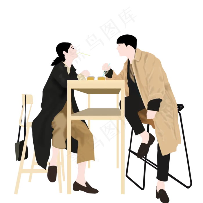 情侣下午茶png图(2000X2000(DPI:300))psd模版下载