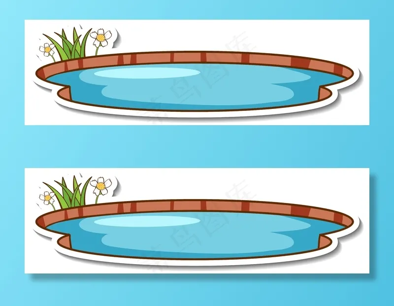 孤立的天然小池塘贴纸eps,ai矢量模版下载
