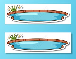 孤立的天然小池塘贴纸