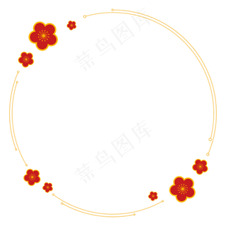 中式烫金圆弧红梅边框