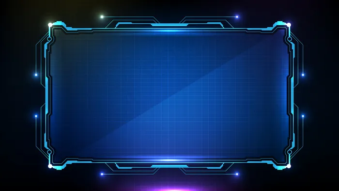 蓝色发光科幻技术hud ui框架的抽象未来背景。eps,ai矢量模版下载